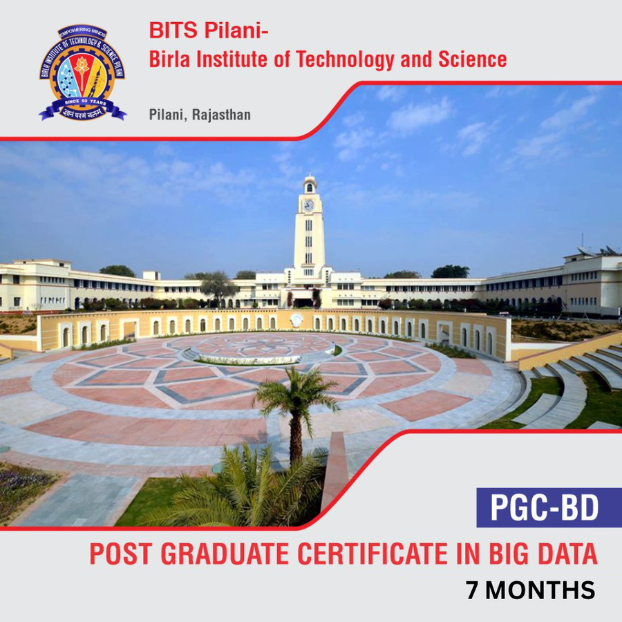 Post Graduate Certificate in Big Data at BITS Pilani - Birla Institute of Technology And Science, Rajasthan - Other